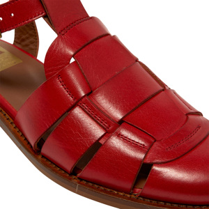 Carl Scarpa Emelot Red Leather Flat Sandals